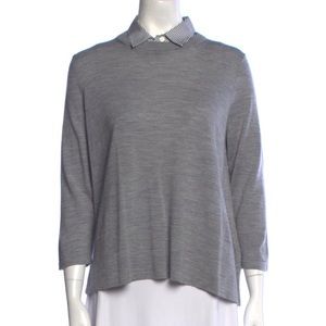 Kate Spade Broome Street Swing Sweater with Detachable Underlay Collar